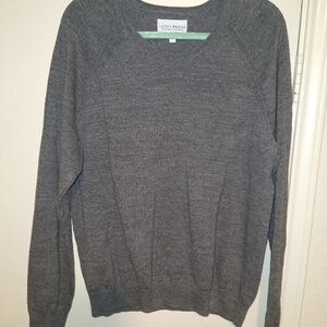Lucky Brand Gray V-Neck Long Sleeve Sweater Men's sz Large.